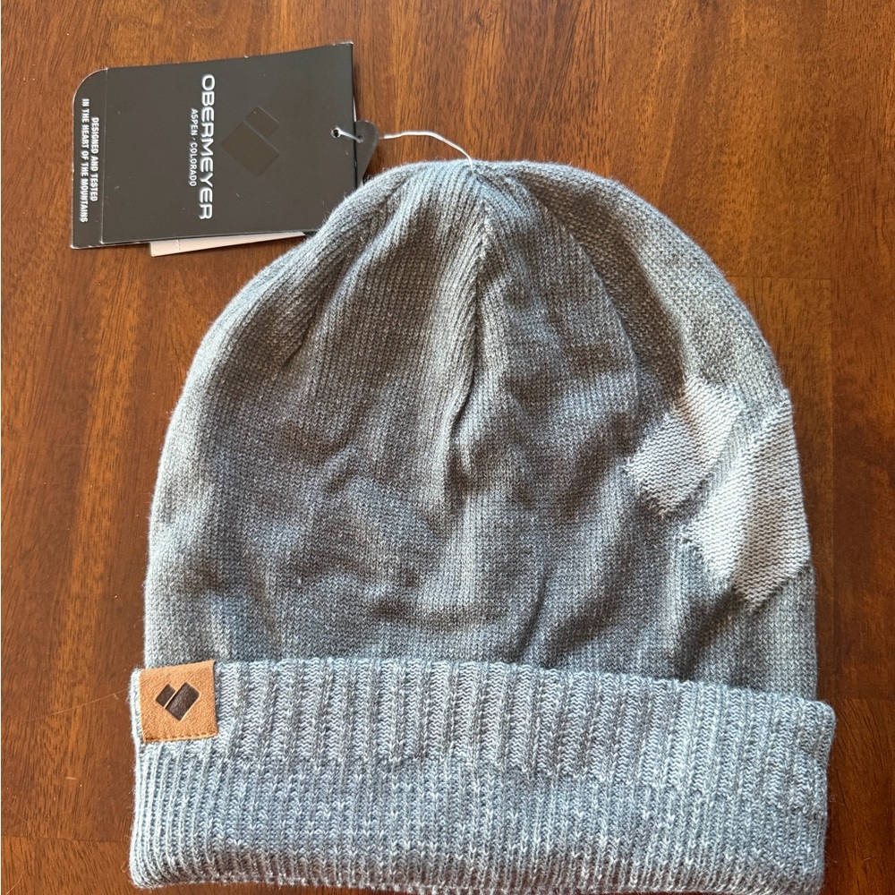 Obermeyer Men's Light Gray Knit Cuff Beanie